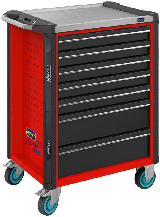 HAZET Werkstattwagen Assistent 179NX-7-RAL3020 ∙ Schubladen, flach: 5 x 81 x 522 x 398 mm ∙ Schubla… (1x)