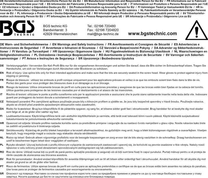 Produktbild BGS Bit-Einsatz-Satz | Antrieb Innenvierkant 10 mm (3/8") / 12,5 mm (1/2") | Keil-Profil (für RIBE) M...