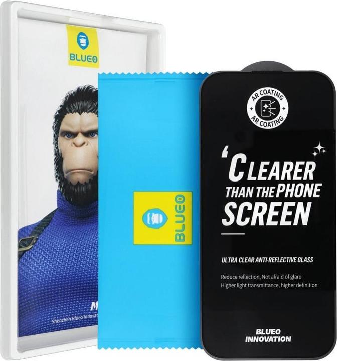 Actual product image Blueo Protective glass 5D Mr. Monkey Glass - Apple iPhone 17 Pro black (Strong Premium AR) (Apple iPhone 17 Pro)
