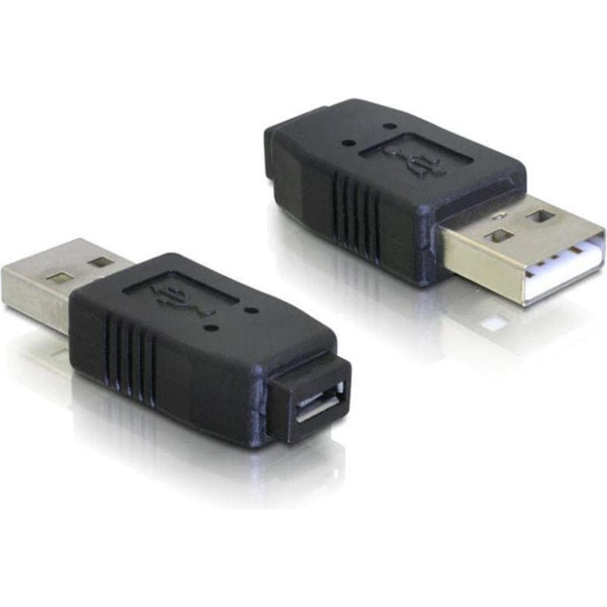 Delock USB2.0 Micro-Adapter A-St/Micro-B/Bu (Micro USB, USB 2.0, 14.50 cm), Data + Video Adapter, Schwarz