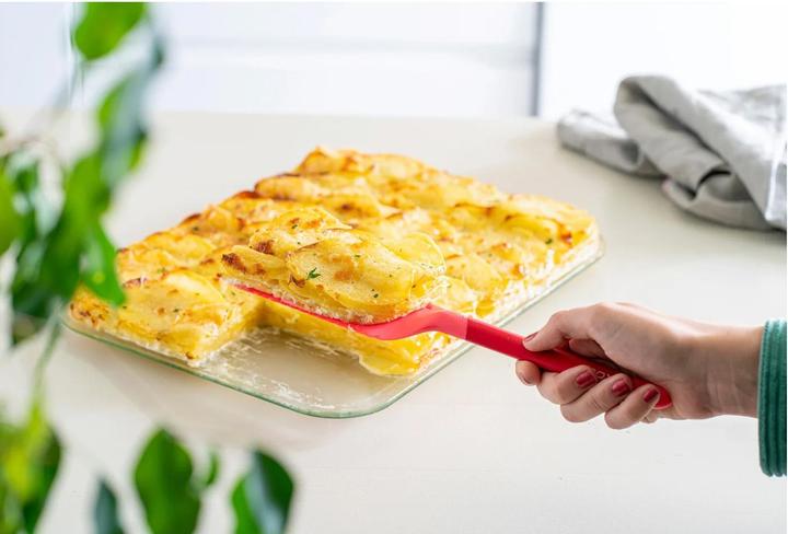 Actual product image Coox Auflaufform gross mit Glas-Servierplatte Silikon Backform für Aufläufe und Kuchen