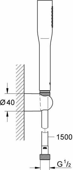 Produktbild Grohe Vitalio Get Stick Wandhalterset (1 Strahlart, 8 l/min)