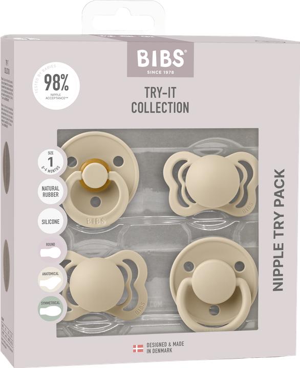Produktbild Bibs Schnuller Try-It Collection, Vanille (4 x, bis 6 Monate)