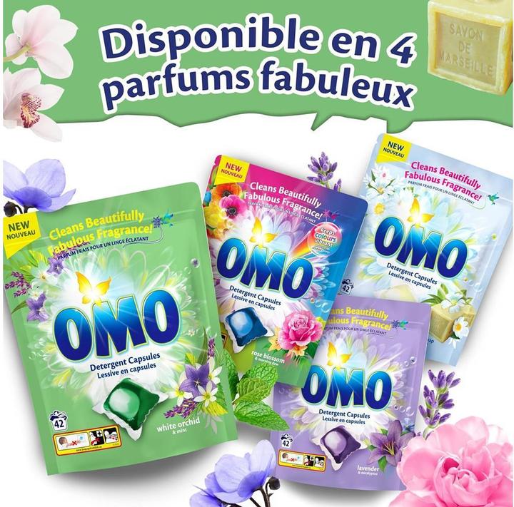 Actual product image OMO Capsules White Orchid Laundry 42 Pcs (42 Washing cycles)