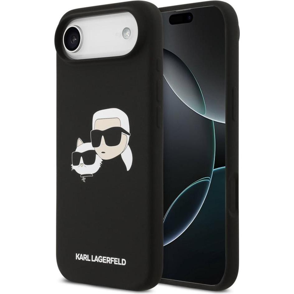 Karl Lagerfeld Back panel cover Apple iPhone Air Liquid Silicone Double Heads MagSafe Case Black (Apple iPhone Air), Cover smartphone, Nero