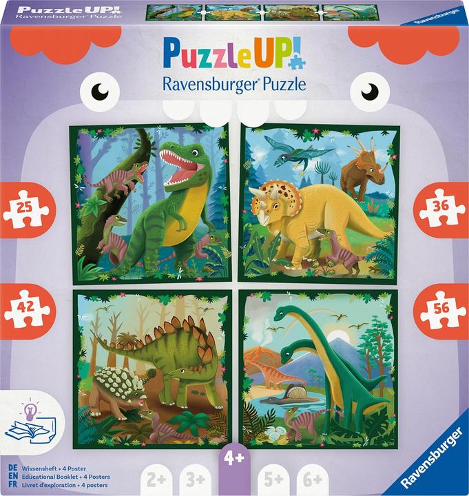 Actual product image Ravensburger Puzzle UP! dinosaurs from, 12004003 - 4 puzzles with 25, 36, 42, 56 pieces to (159 pieces)