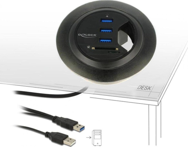 Produktbild Delock Tisch-Hub (USB-A, 3 Ports)
