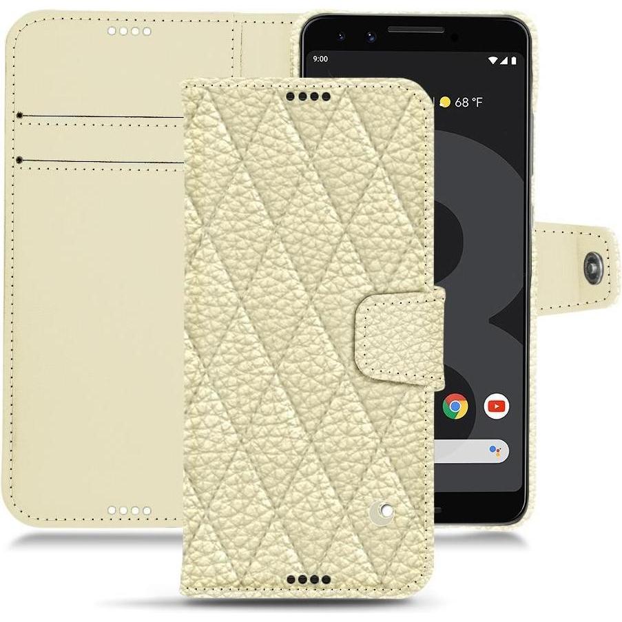 Noreve Lederschutzhülle Wallet (Google Pixel 3), Smartphone Hülle, Weiss