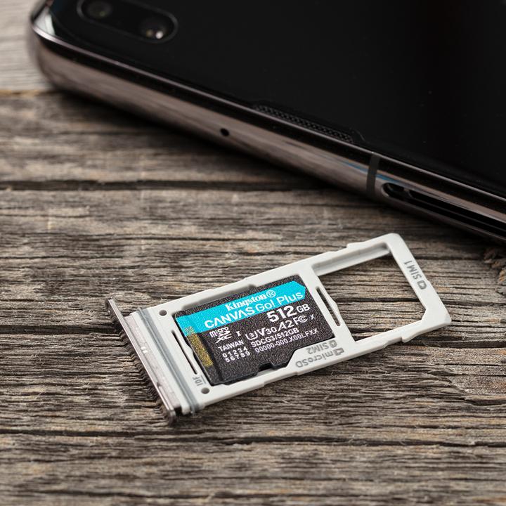 Actual product image Kingston Canvas Go Plus (512 GB, microSDXC, U3, UHS-I)