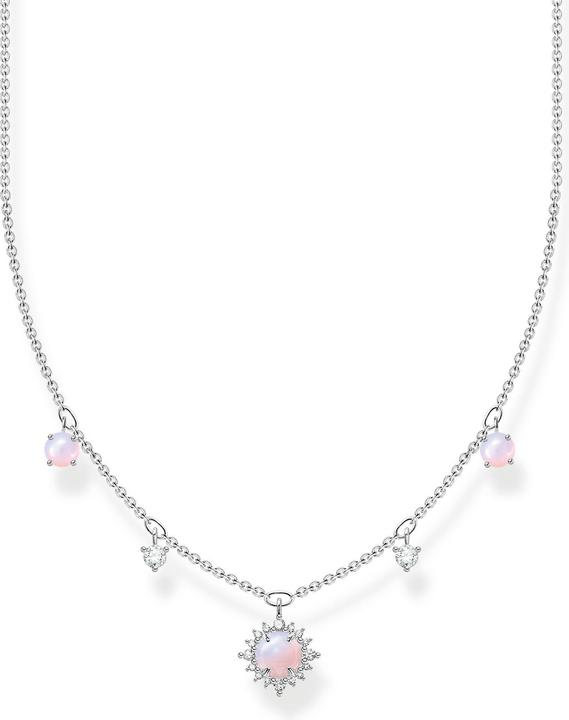 Thomas Sabo Kette Vintage Opal-Imitation rosa schimmernd (925er Silber, 40 - 45 cm)