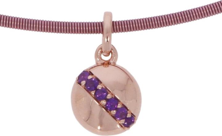Immagine prodotto Xen Omega cerchio rosa 2 mm con ciondolo ametista (Acciaio inossidabile, 45 cm)