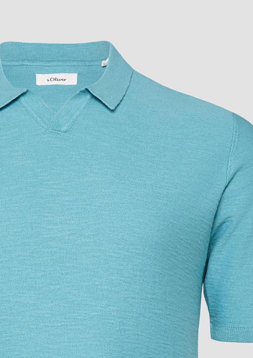 Produktbild s.Oliver Strick-Poloshirt in Flammgarnstruktur (3XL)