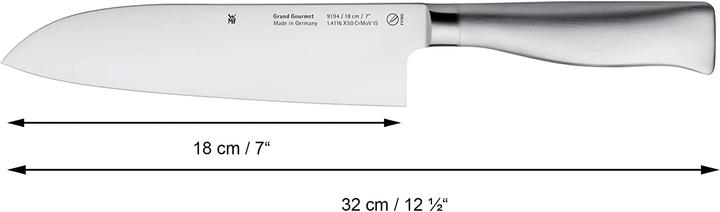 Produktbild WMF Santoku Messer 32cm Made in Germany Grand Gourmet Spezialklingenstahl PC (18 cm)