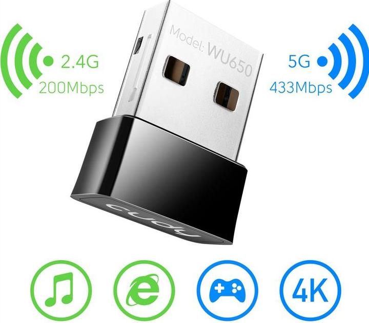 Produktbild Cudy WL 650 USB Dual Band WU650 AC650 (USB)