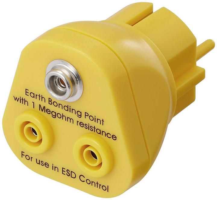 Productafbeelding Tru Components Aardingsstekker 2x banaanbussen 4 mm, 1x drukknopaansluiting 10 mm