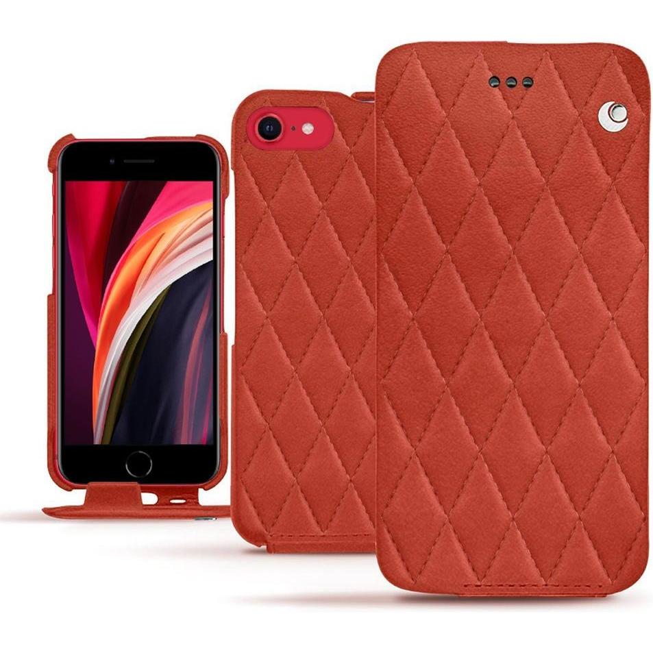 Noreve Lederschutzhülle vertikal (Apple iPhone SE (2nd Gen), Apple iPhone SE (3rd Gen)), Smartphone Hülle, Orange