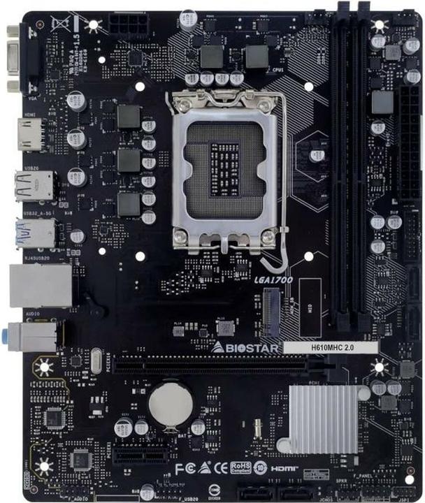 Produktbild Biostar H610MHC 2.0 (H610,S1700,mATX,DDR4) (LGA 1700, Intel H610, mATX)