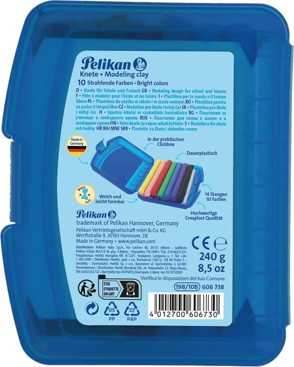 Immagine prodotto Pelikan Argilla da modellare per bambini 10 pezzi Creaplast blu