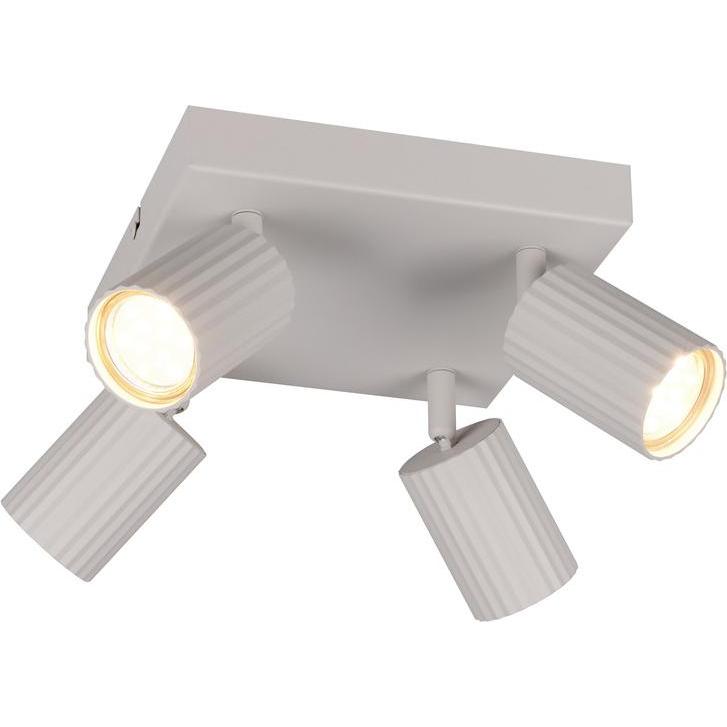 Trio, Applique + Plafoniera, 867730476 Soka GU10 Strahler 4-fach Warm Grey