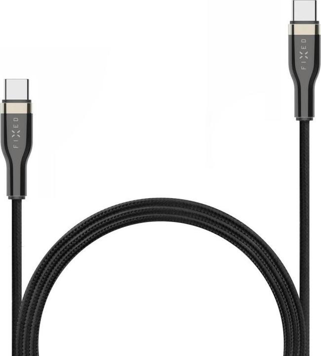 Image du produit Fixed Câble en fil métallique USB-C/USB-C, 1,2m, 100W, noir (1.20 m, USB 1.0, 100 W)