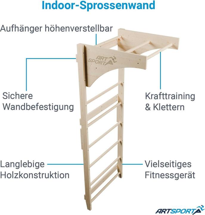 Immagine prodotto Juskys Holz Sprossenwand für Erwachsene