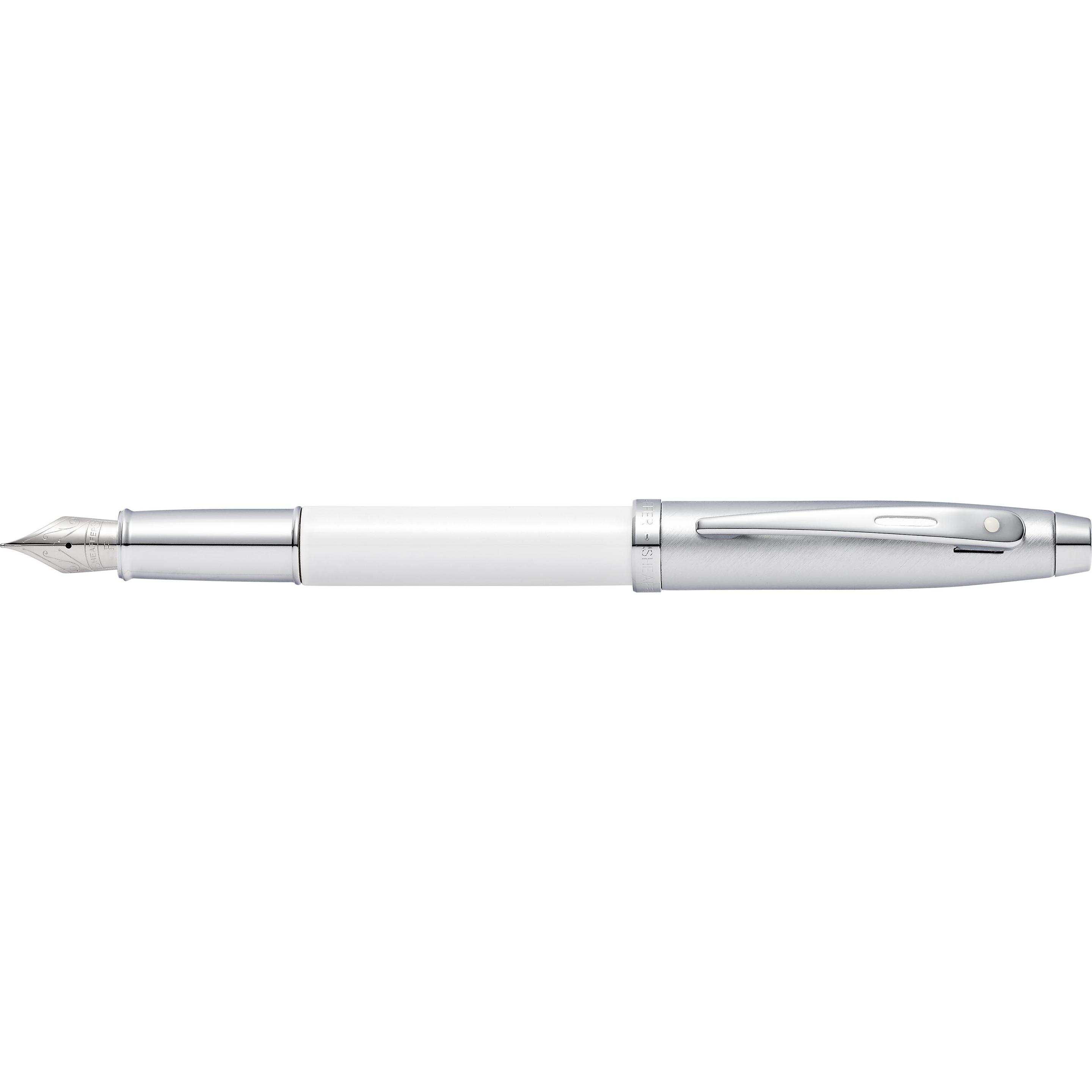 Sheaffer, Schreibstifte, Füllhalter 100 Lack-Weiss/Chrom F-Feder Geschenkbox (Weiss/Chrom, 1 x)
