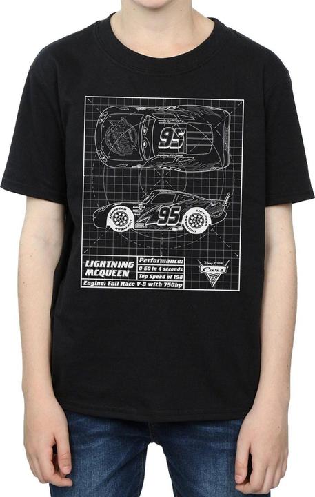 Immagine prodotto Disney Cars Lightning McQueen Blueprint Maglietta Ragazzi (140, 146)