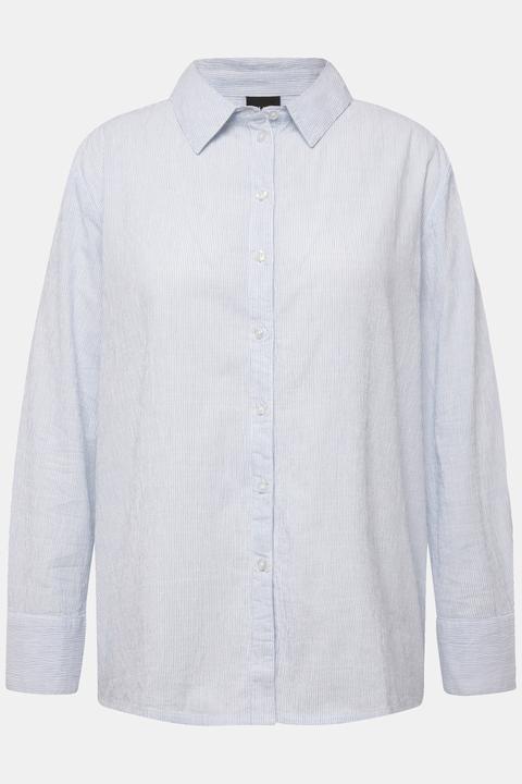 Immagine prodotto Ulla Popken Blusa con righe, collo da camicia e maniche lunghe (54, 56)