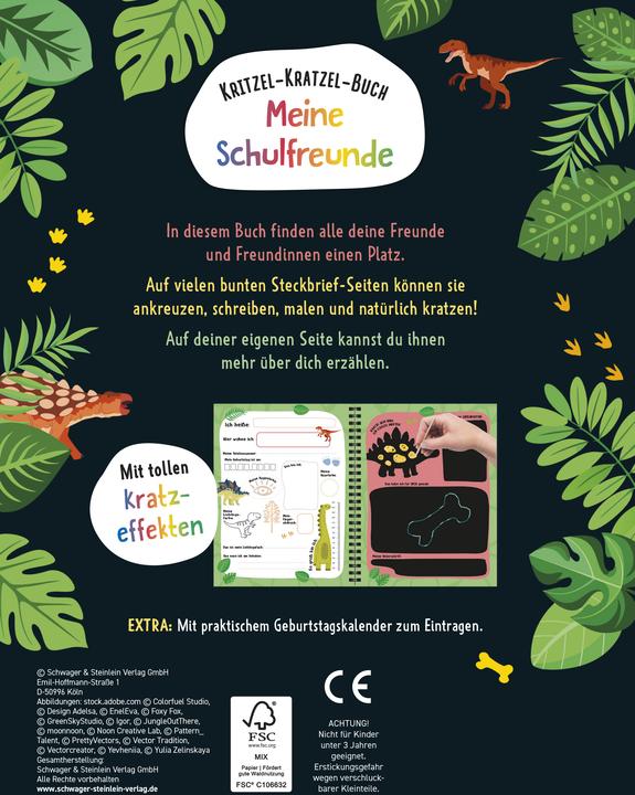 Actual product image Kritzel-Kratzel-Buch Meine Schulfreunde (Dinos)