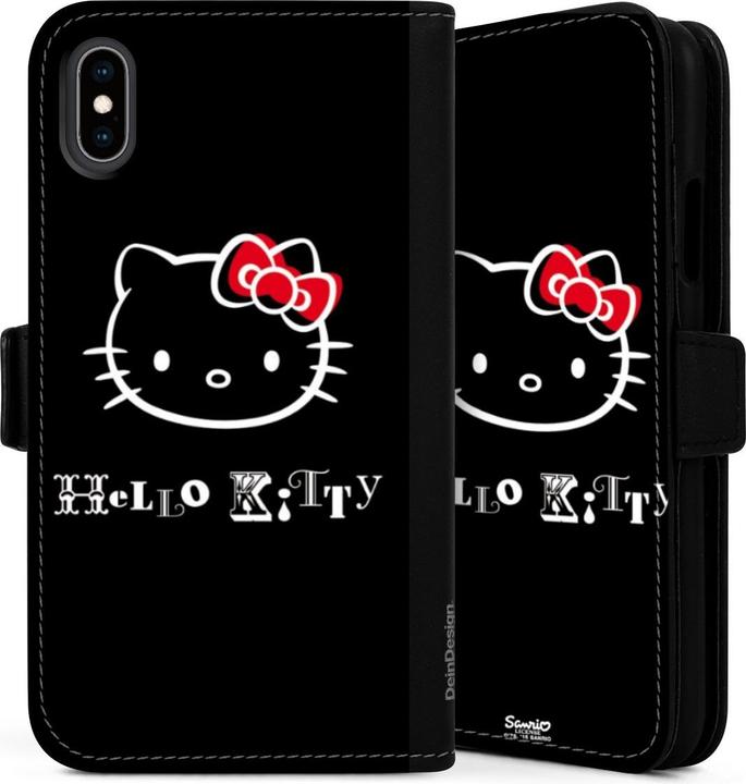 Produktbild DeinDesign Tasche für Apple iPhone X Handy Flip Case Wallet Cover Handytasche Leder Fanartikel Hello Kitty (Apple iPhone X)
