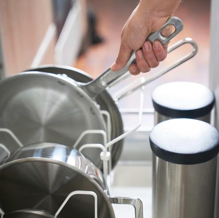 Actual product image Yamazaki Pull-out pot & pan organiser TOWER (Metal, Plastic)
