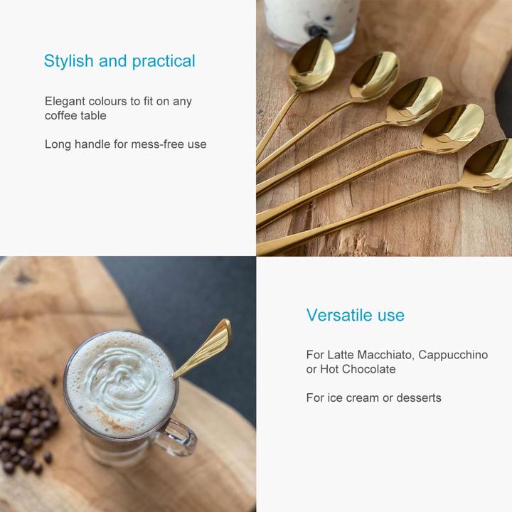 Actual product image Intirilife Eislöffel mit langem Stiel für Dessert Kaffee (6 pcs., Scoops)