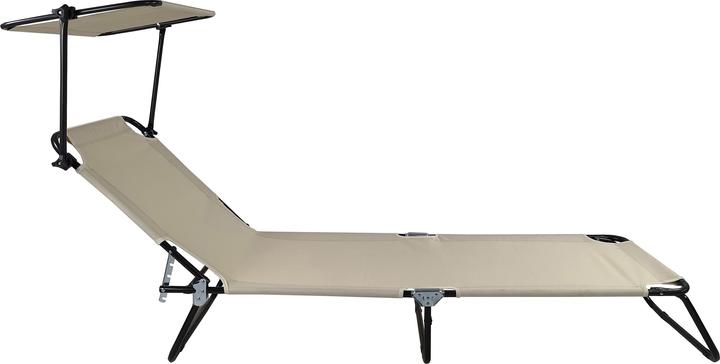 Actual product image VCM Sun lounger deck chair with sun canopy (185 cm)