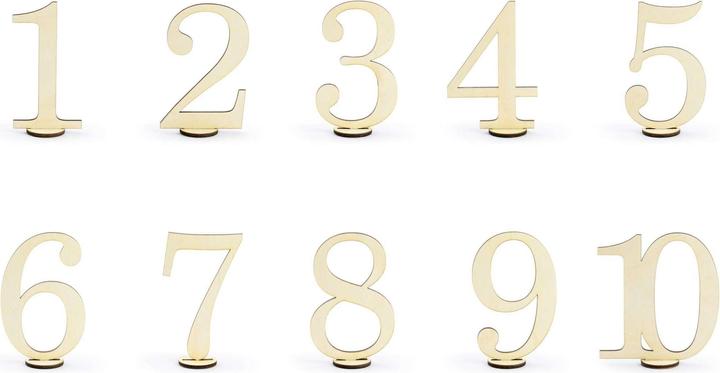 Produktbild Partydeco Tischkarte Nummern 10.5 cm, 10 Stück, Gold (10 Stk.)