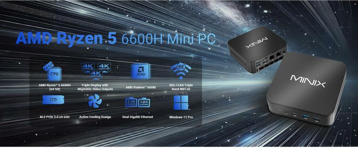 Actual product image Minix NGC NR660 LP (512 GB, 16 GB, AMD Ryzen 5 6600H, Radeon 660M)