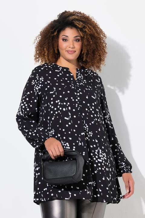 Actual product image Ulla Popken Polka Dot Long Sleeve Tunic Blouse (50, 52)