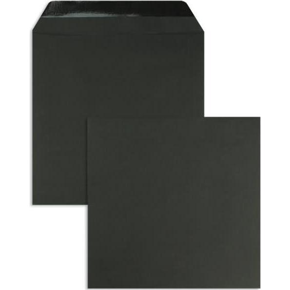 Blanke, Briefumschlag, Briefumschläge 170x170mm 120g/qm gummiert VE=100 Stück schwarz (100 x)