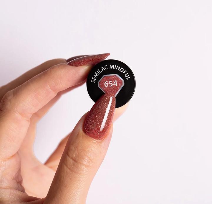 Productafbeelding Semilac Uv Nagellak Mindful 654 - Hoge kwaliteit nagellak (Mindful 654, Semi-permanente vernis)