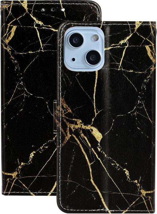 Produktbild Ueli Express iPhone 13 Mini Buch Etui Tasche mit Kartenfach Marmor Schwarz (Apple iPhone 13 mini)
