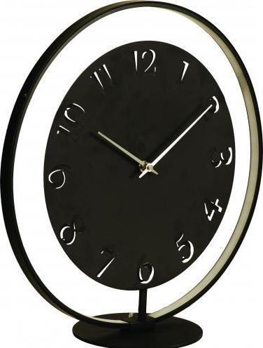 Actual product image Nextime 5188ZW - Table clock "Ting", integrated light, metal, black, 40 x 40,5 cm