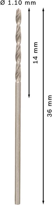 Produktbild Bosch Professional Zubehör PRO Metal HSS-G Spiralbohrer, 1,1 x 14 x 36 mm (1.1 mm)