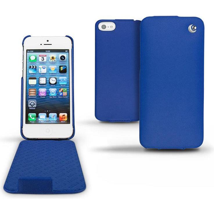 Noreve Lederschutzhülle vertikal (Apple iPhone 5), Smartphone Hülle, Blau