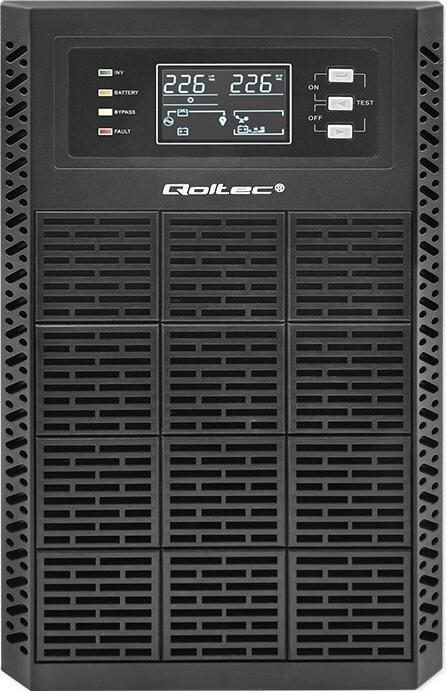 Immagine prodotto Qoltec ZASILACZ AWARYJNY UPS 3KVA | 3000W | FATTORE DI POTENZA 1.0 | LCD | EPO | USB | ON-LINE (3000 VA, 3000 W, Doppio convertitore online UPS)