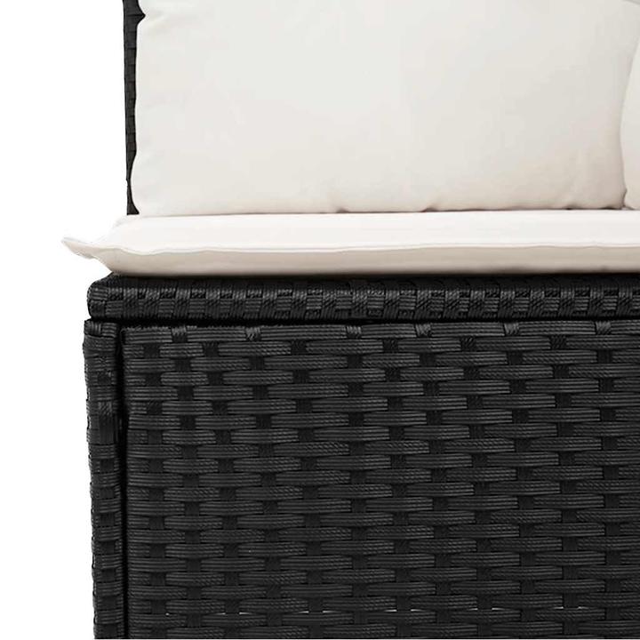 Produktbild vidaXL 6-tlg. Garten-Sofagarnitur mit Kissen Schwarz Poly Rattan