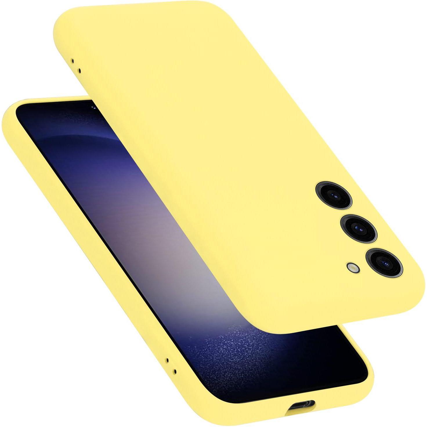 Cadorabo HülleTPU im Liquid Schutz Case Silikon Design (Samsung Galaxy S24+), Smartphone Hülle, Gelb