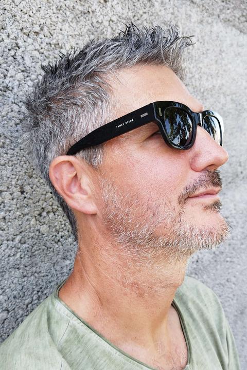 Immagine prodotto James Dixon Schwarz/Grau – Lennox – Quadratisch – Acetat – Sonnenbrille