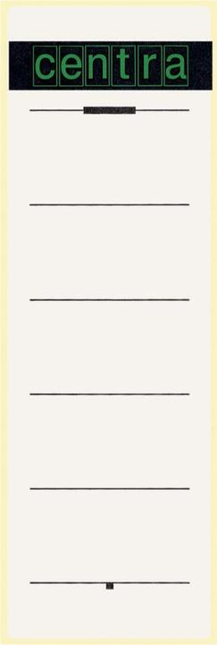 Centra Zelfklevend rugetiket, papier, lang, breed, 10 stuks, wit