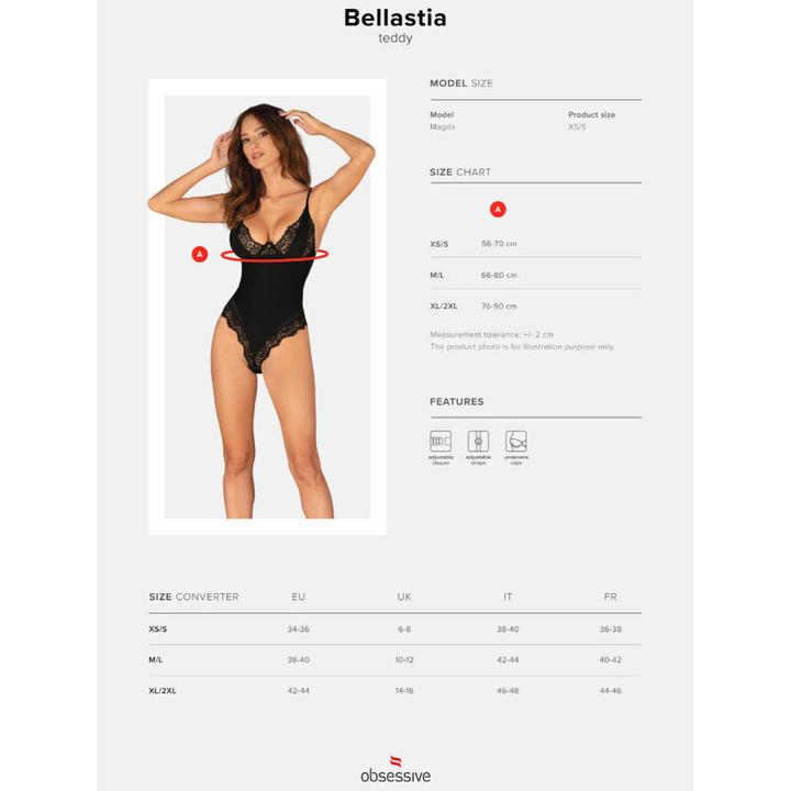 Immagine prodotto Obsessive Bellastia Body mit BügelCups Schwarz (XS)