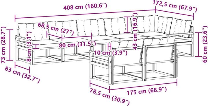 Produktbild vidaXL Outdoor-Sofa