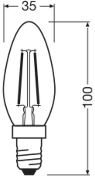 Produktbild Osram LED Leuchtmittel LED Retrofit CLASSIC B 1.8W 827 Clear E14 Warm weiss 4099854466779 (E14, 250 lm, 6x)